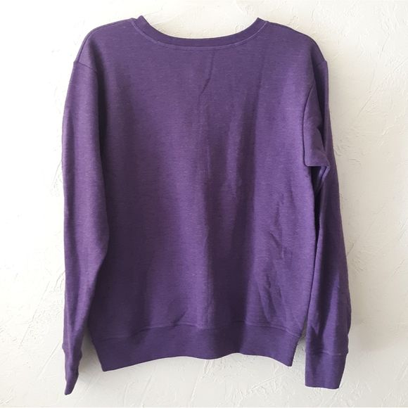 Hanes Ecosmart Sweatshirt Womens Small Crew Neck Violet Long Sleeve - Picture 2 of 5